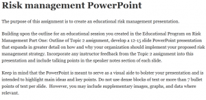 Risk management PowerPoint 