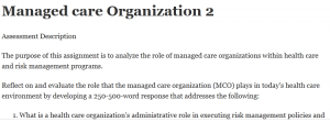 Managed care Organization 2
