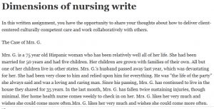 Dimensions of nursing write