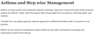Asthma and Stepwise Management
