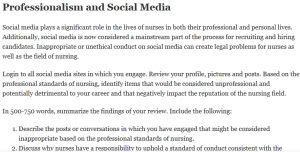 Professionalism and Social Media 