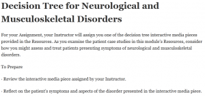 Decision Tree for Neurological and Musculoskeletal Disorders