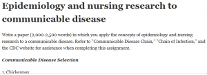 Epidemiology and nursing research to communicable disease