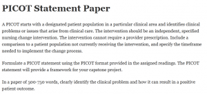  PICOT Statement Paper