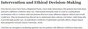 Intervention and Ethical Decision-Making