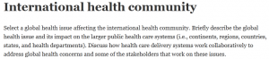  International health community