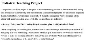 Pediatric Teaching Project