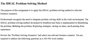 The IDEAL Problem-Solving Method