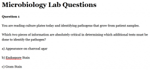 Microbiology Lab Questions
