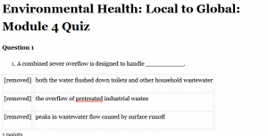 Environmental Health: Local to Global: Module 4 Quiz
