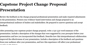 Capstone Project Change Proposal Presentation