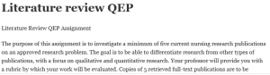 Literature review QEP
