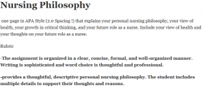 Nursing Philosophy 