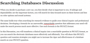 Searching Databases Discussion 