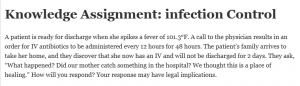 Knowledge Assignment: infection Control 