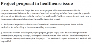 Project proposal in healthcare issue