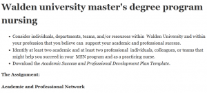 Walden university master's degree program nursing 