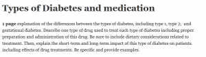 Types of Diabetes and medication