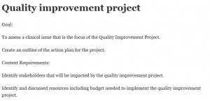 Quality improvement project