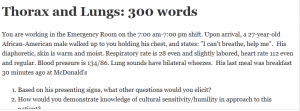 Thorax and Lungs: 300 words