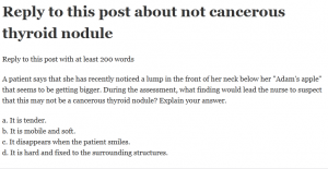 Reply to this post about not cancerous thyroid nodule