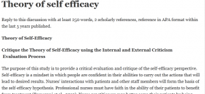 Theory of self efficacy