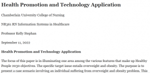 Health Promotion and Technology Application