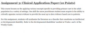 Assignment 3: Clinical Application Paper (10 Points)