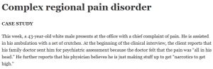 Complex regional pain disorder