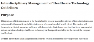 Interdisciplinary Management of Healthcare Technology Guidelines