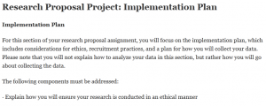Research Proposal Project: Implementation Plan