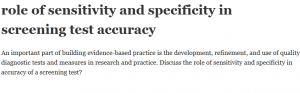 role of sensitivity and specificity in screening test accuracy 