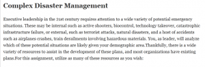 Complex Disaster Management