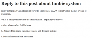 Reply to this post about limbic system