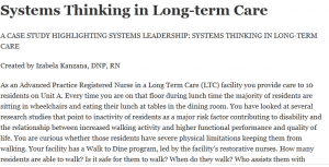 Systems Thinking in Long-term Care 