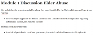 Module 1 Discussion Elder Abuse