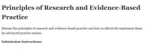 Principles of Research and Evidence-Based Practice