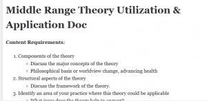 Middle Range Theory Utilization & Application Doc