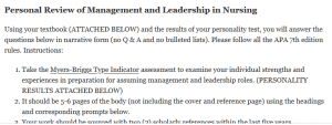 Personal Review of Management and Leadership in Nursing