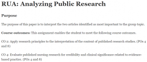 RUA: Analyzing Public Research