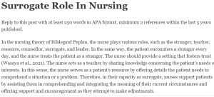 Surrogate Role In Nursing