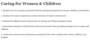  Caring for Women & Children