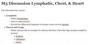 M3 Discussion Lymphatic, Chest, & Heart