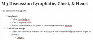 M3 Discussion Lymphatic, Chest, & Heart