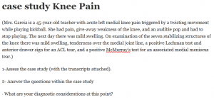 case study Knee Pain