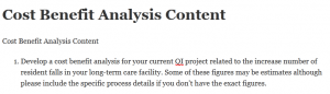 Cost Benefit Analysis Content