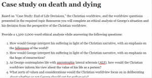 Case study on death and dying 