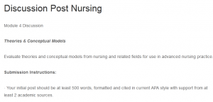Discussion Post Nursing