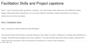 Facilitation Skills and Project capstone