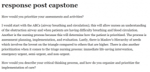 response post capstone 
